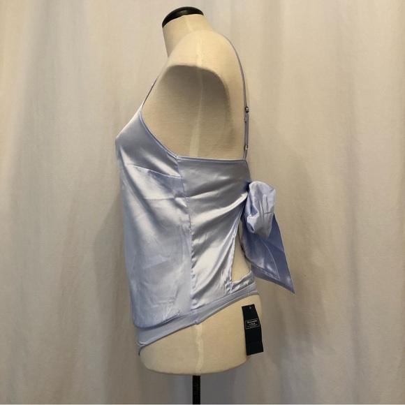 Abercrombie & Fitch blue satin tie back bodysuit. Size S. - Picture 3 of 7